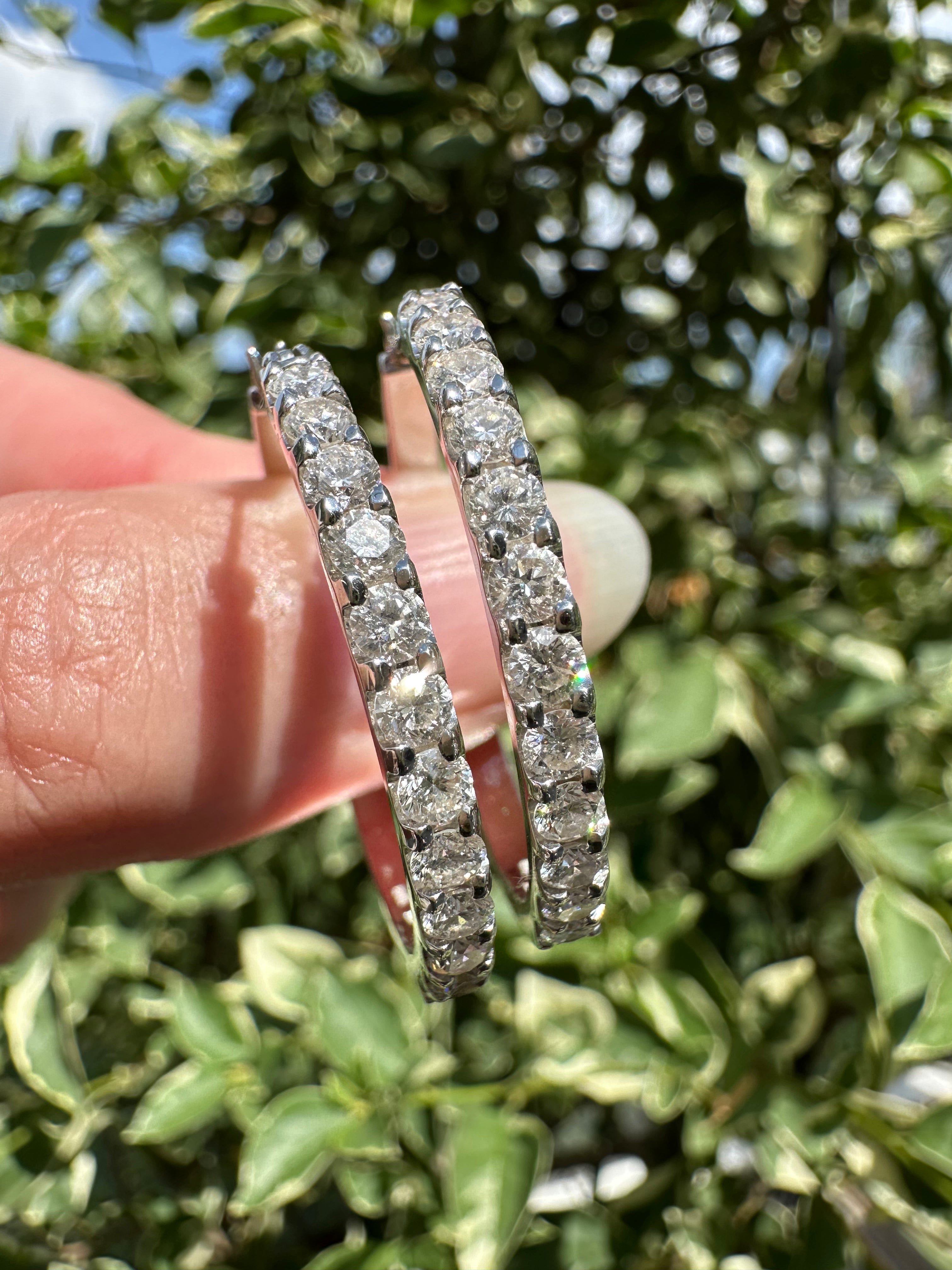 18k Diamond Hoop Earrings