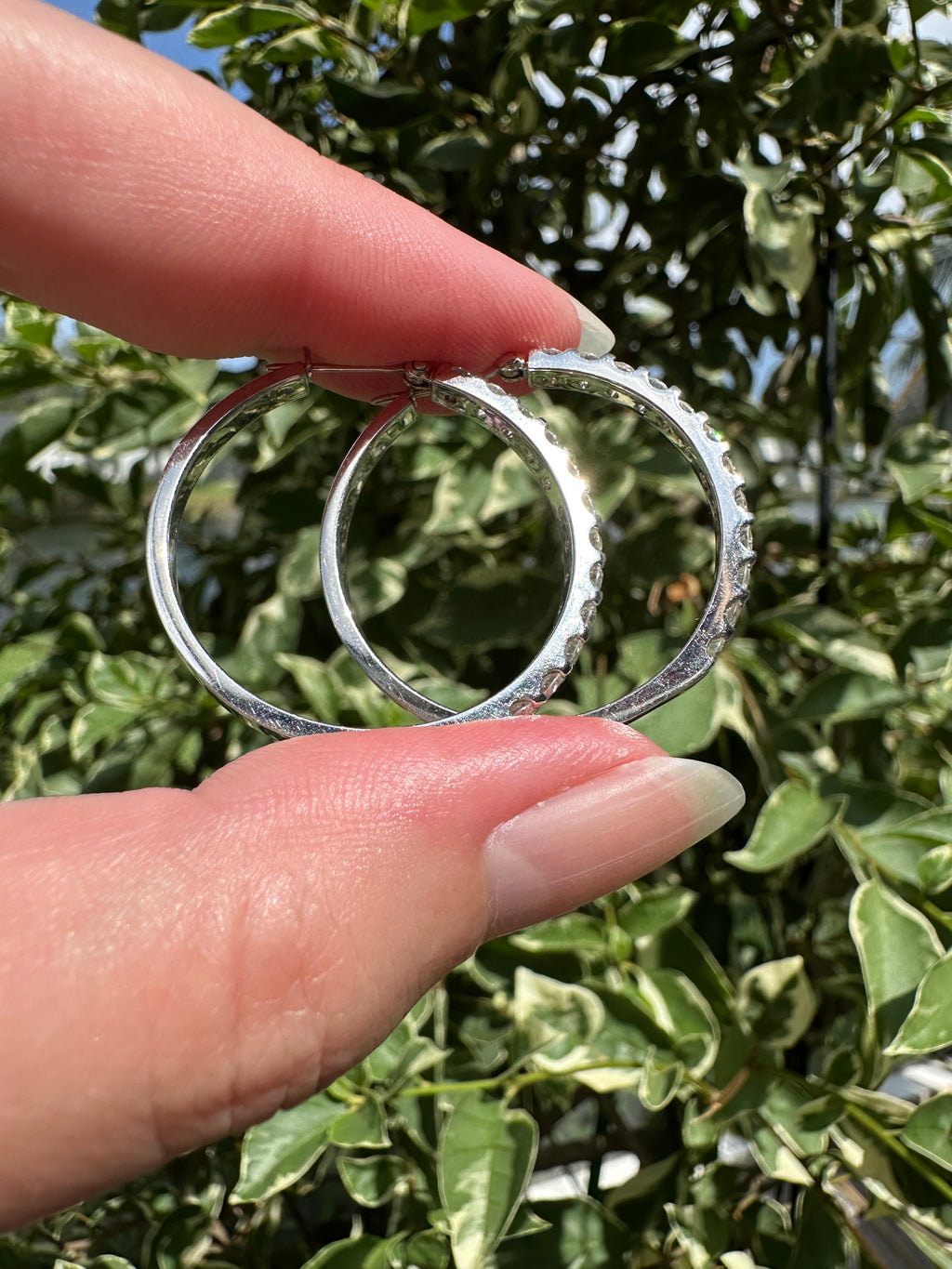 18k Diamond Hoop Earrings