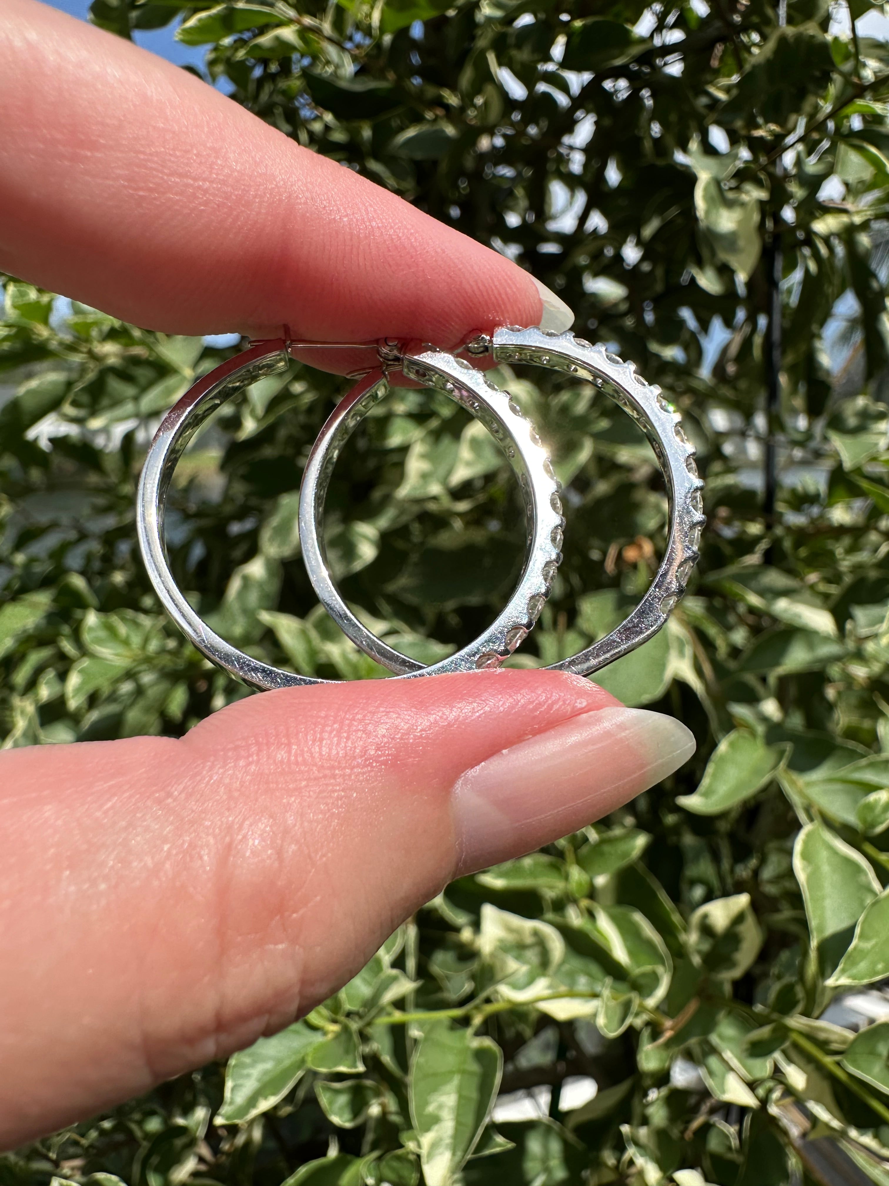 18k Diamond Hoop Earrings