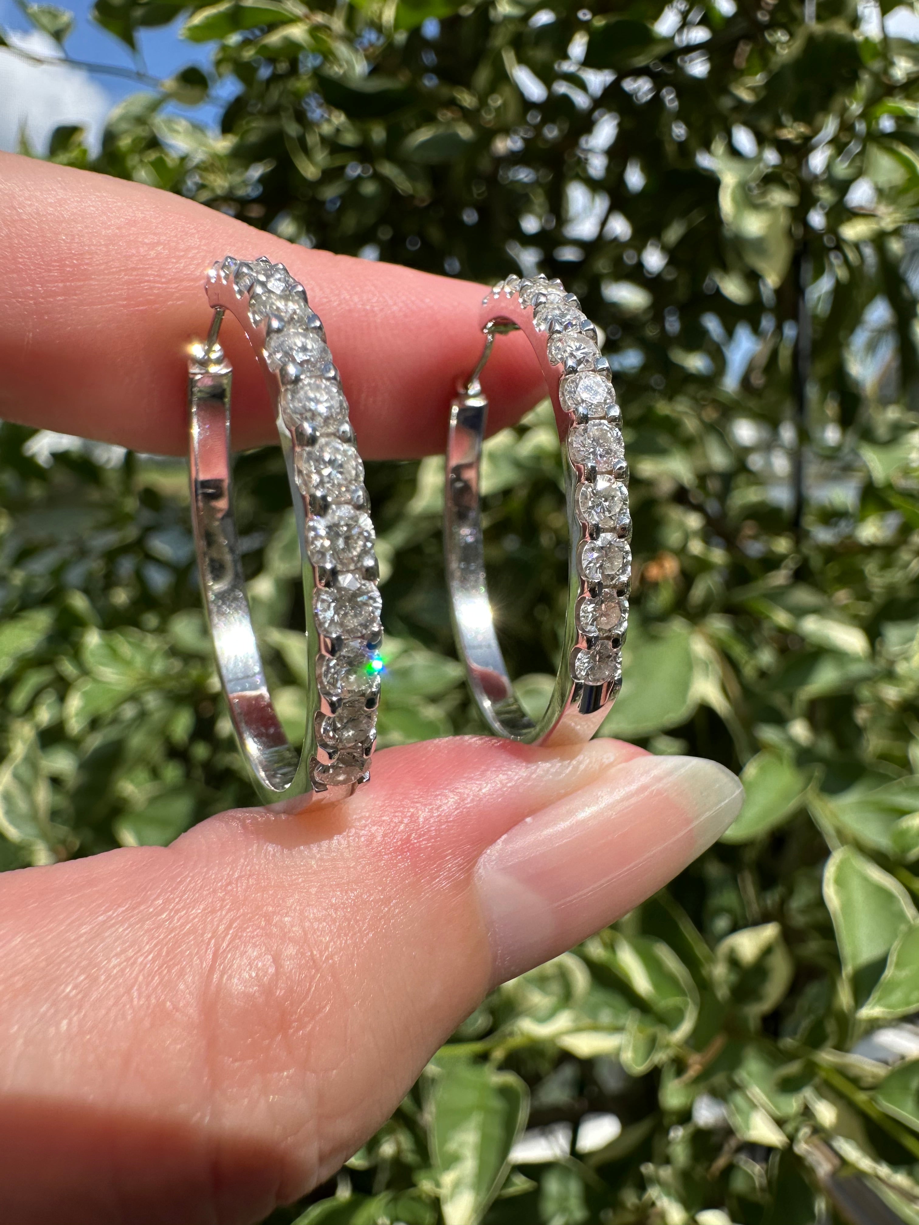 18k Diamond Hoop Earrings