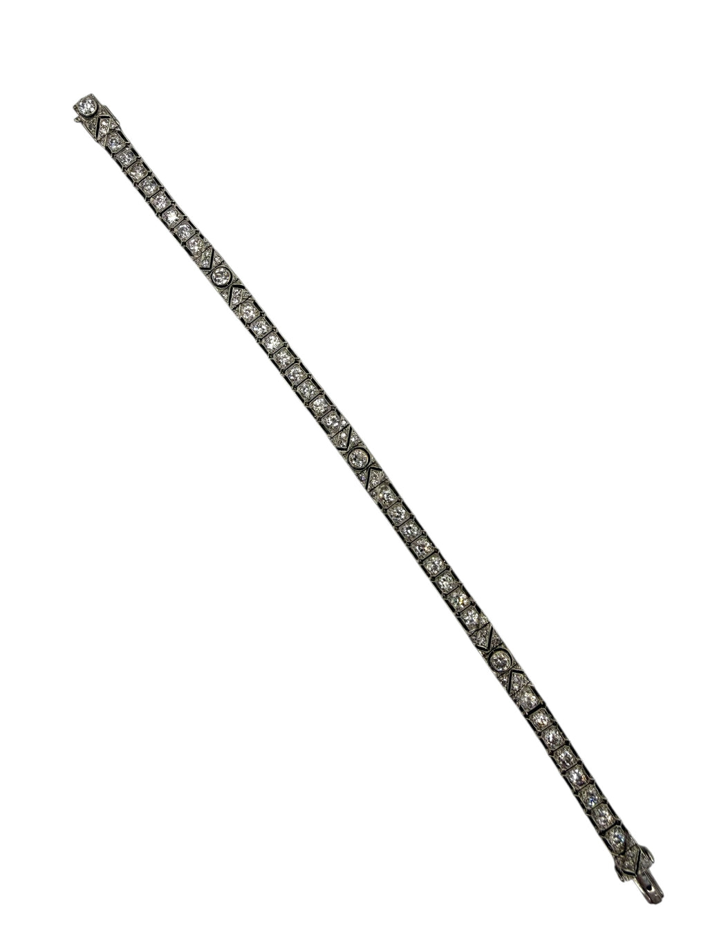 Platinum Diamond Mid-Century Line Bracelet