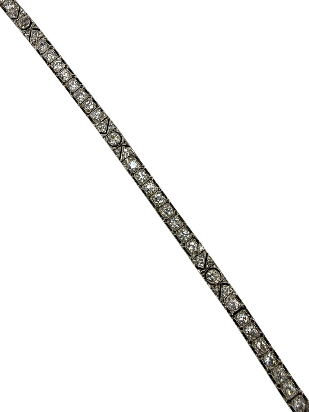 Platinum Diamond Mid-Century Line Bracelet