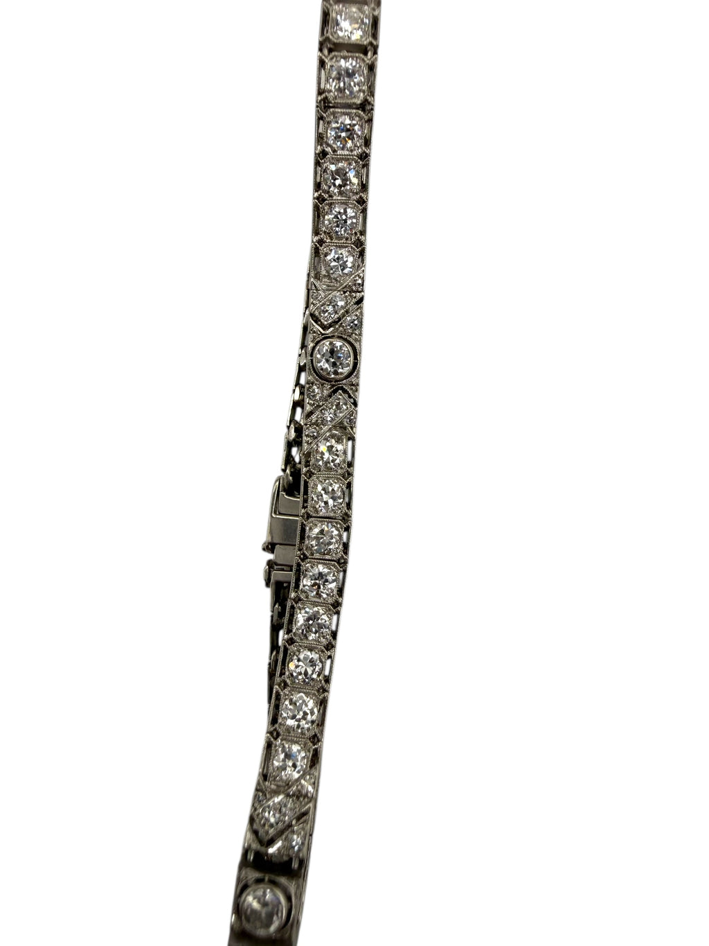 Platinum Diamond Mid-Century Line Bracelet