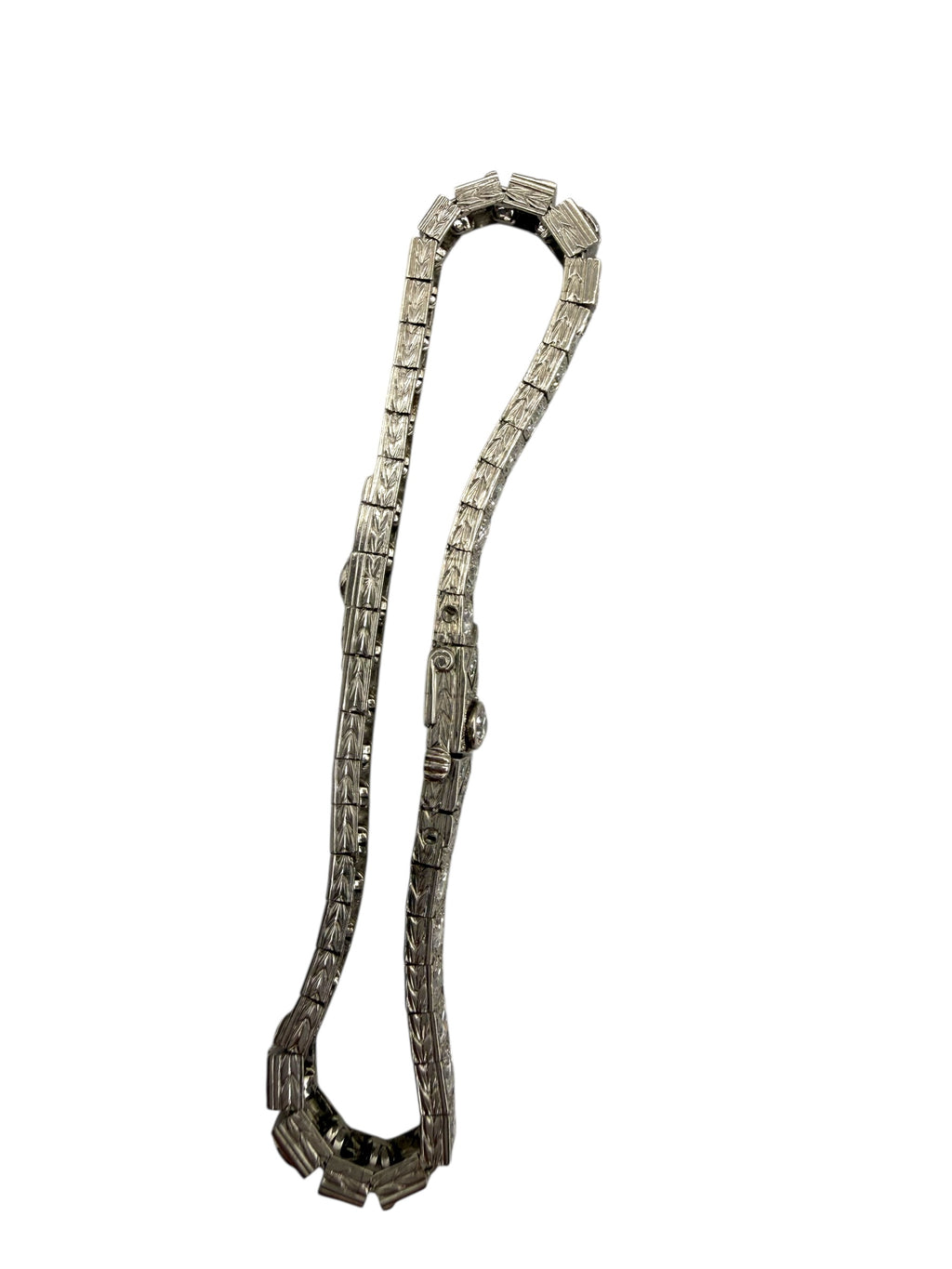 Platinum Diamond Mid-Century Line Bracelet