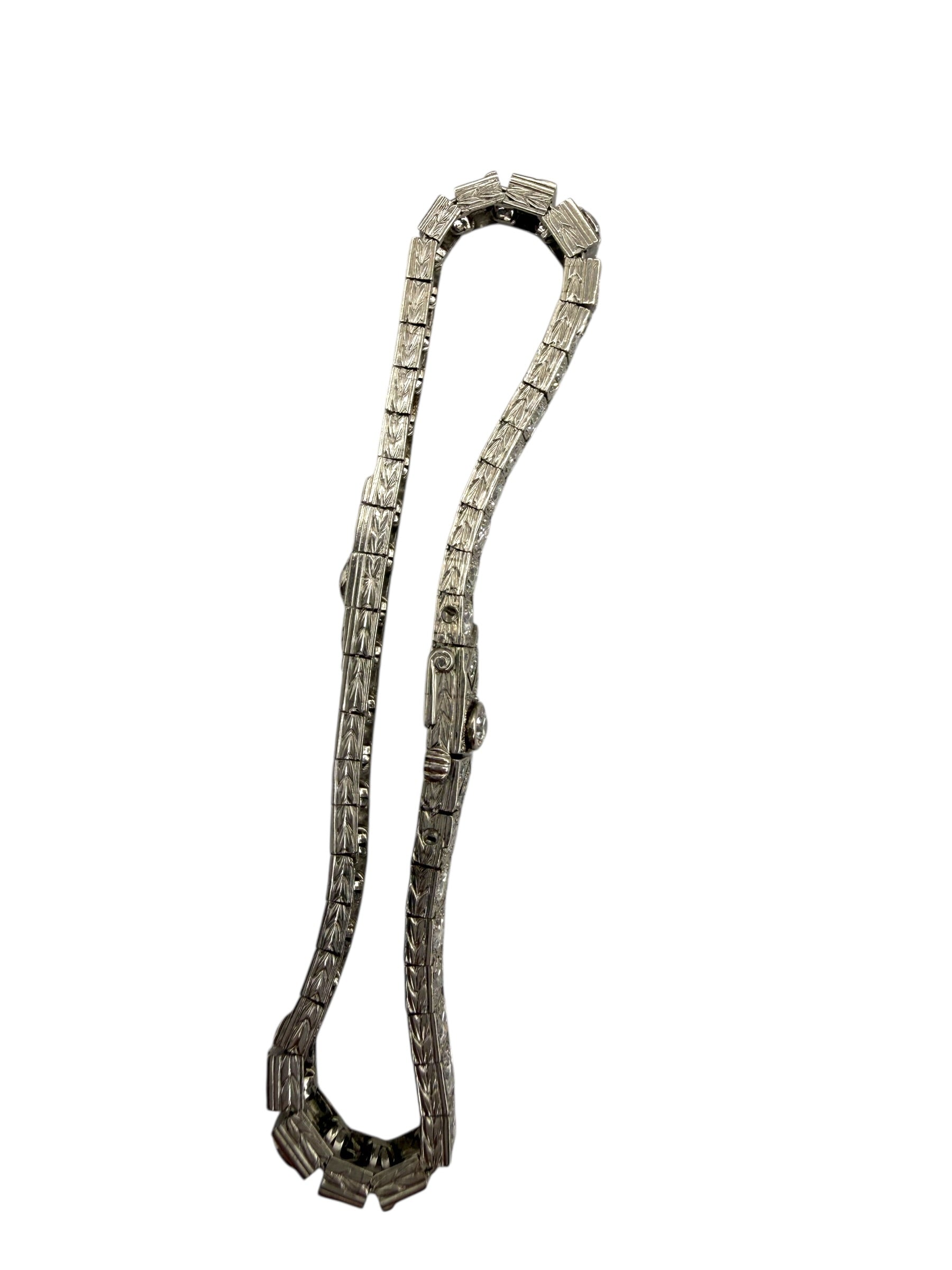 Platinum Diamond Mid-Century Line Bracelet