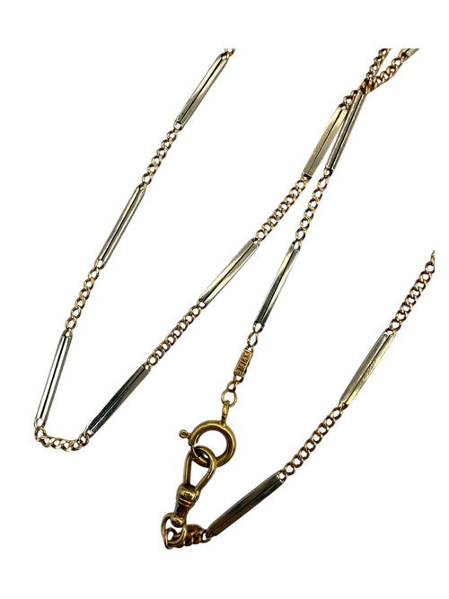 14k Bar Link Watch Chain