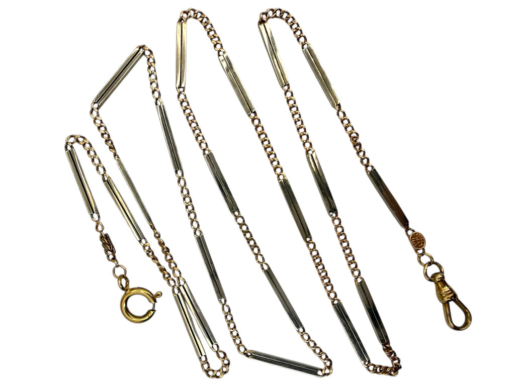 14k Bar Link Watch Chain