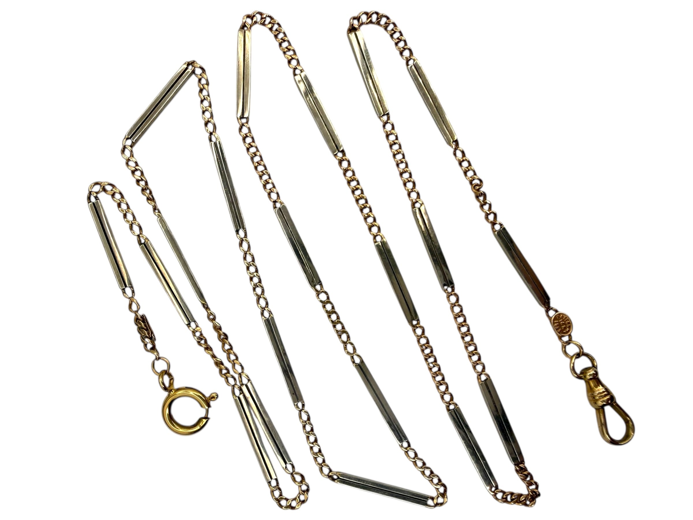 14k Bar Link Watch Chain