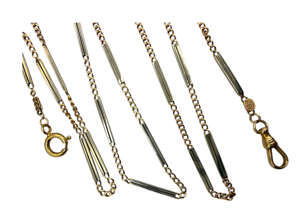 14k Bar Link Watch Chain