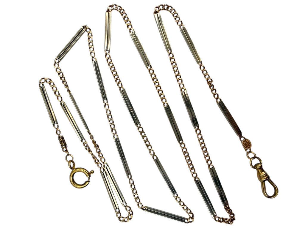 14k Bar Link Watch Chain
