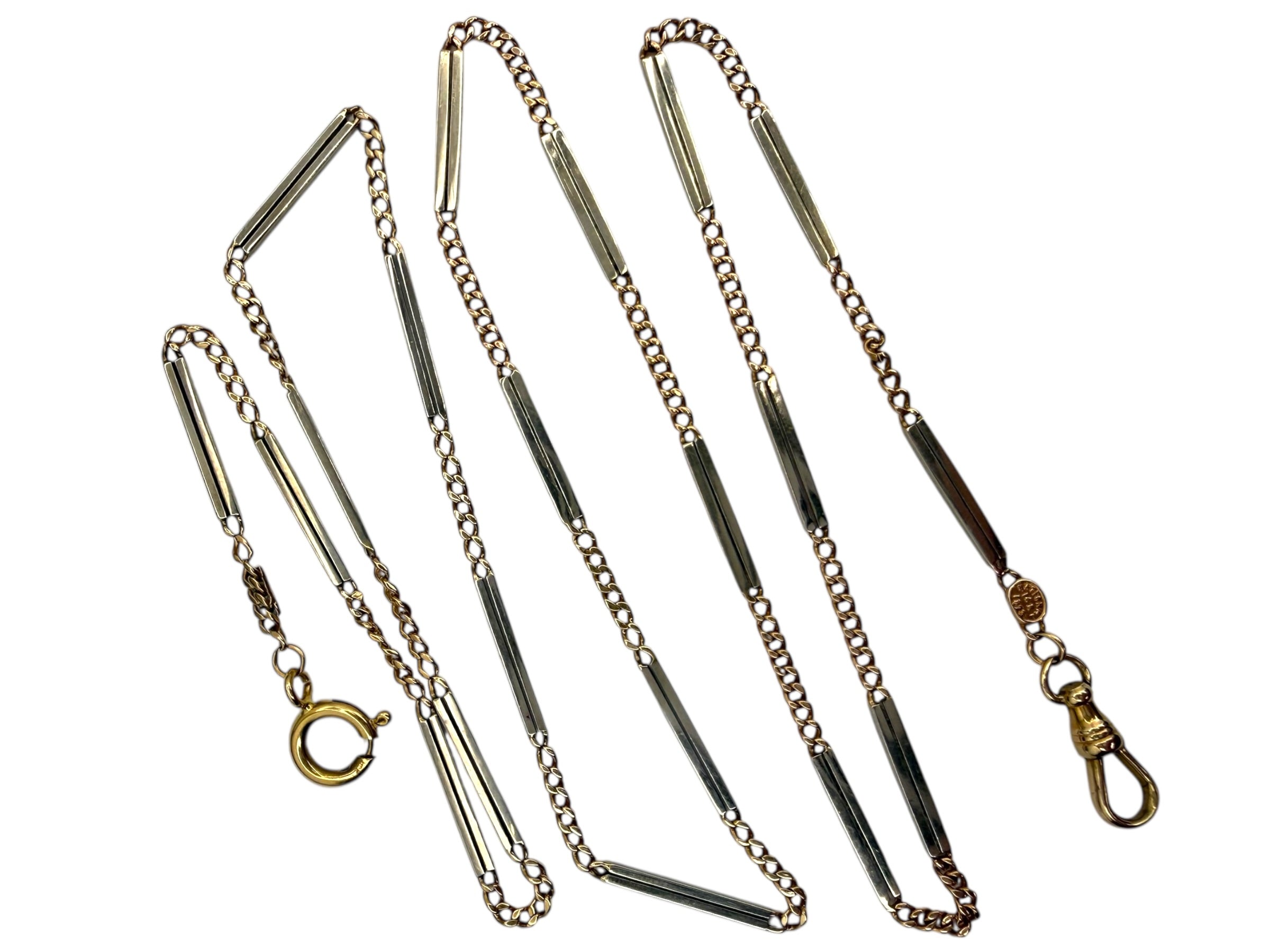 14k Bar Link Watch Chain