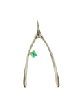 14k Emerald Wishbone Pendant