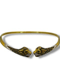 18k Panther Head Enamel Collar Necklace