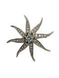 14k Diamond Sunburst Brooch/Pendant