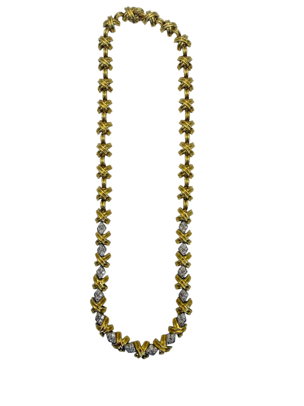 18k Diamond X Collar Necklace