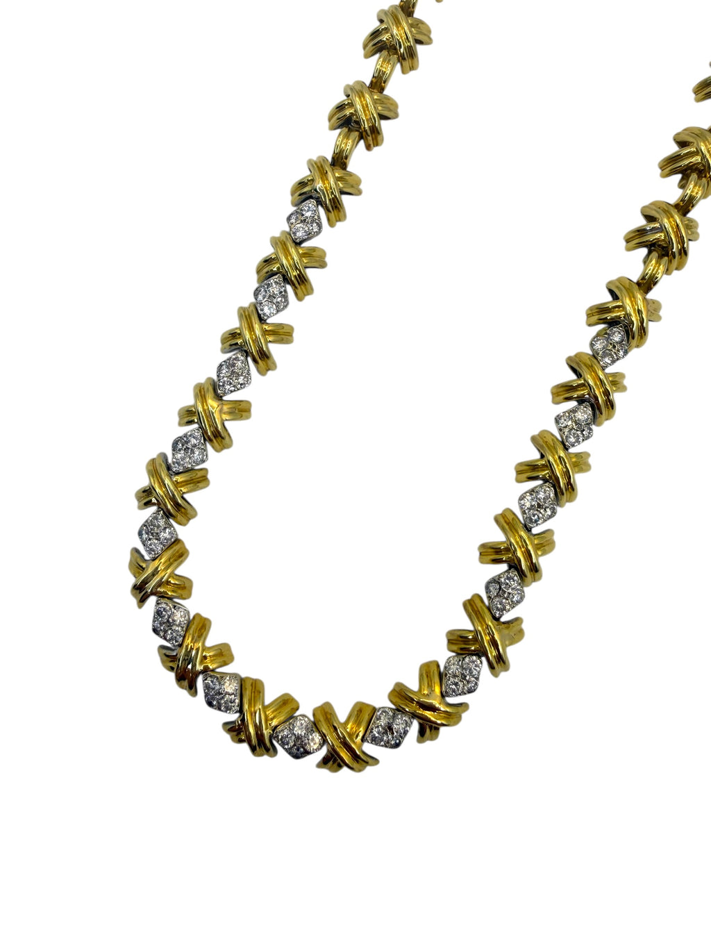 18k Diamond X Collar Necklace