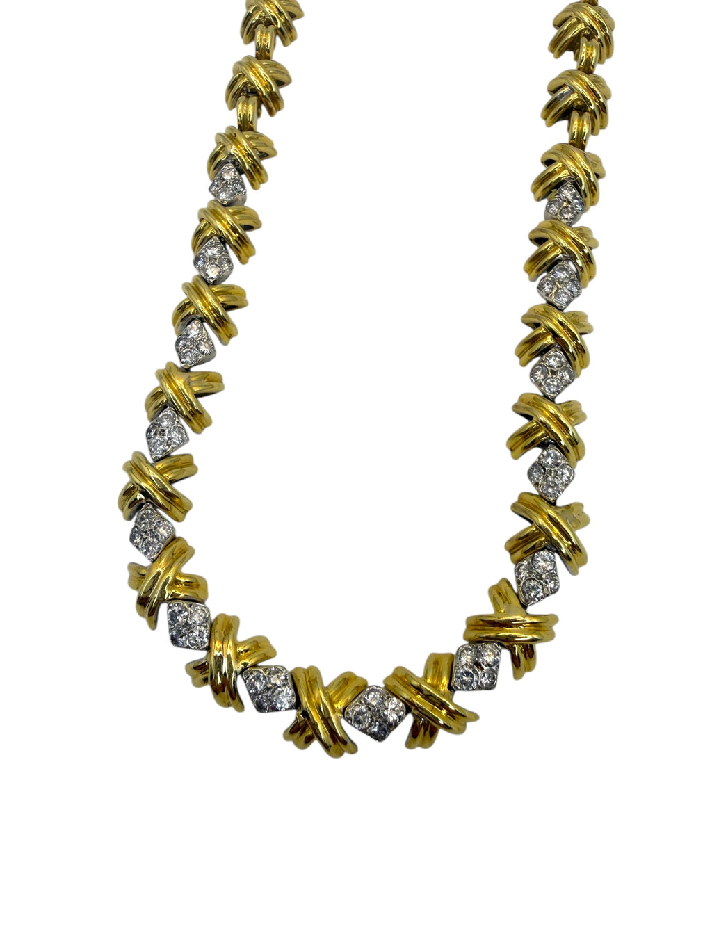 18k Diamond X Collar Necklace