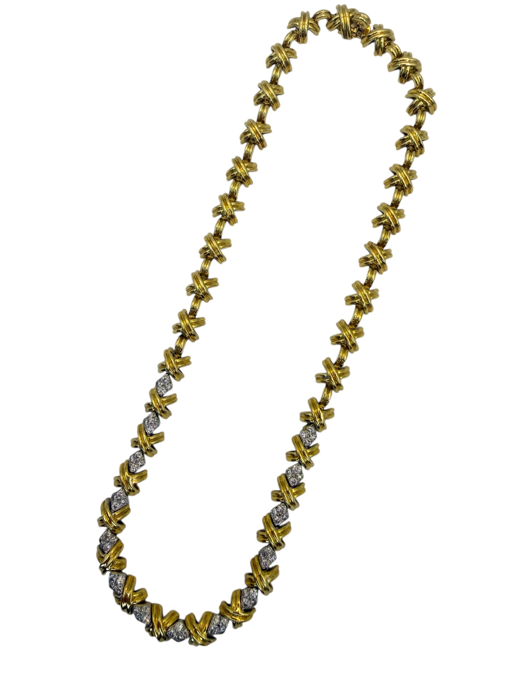18k Diamond X Collar Necklace