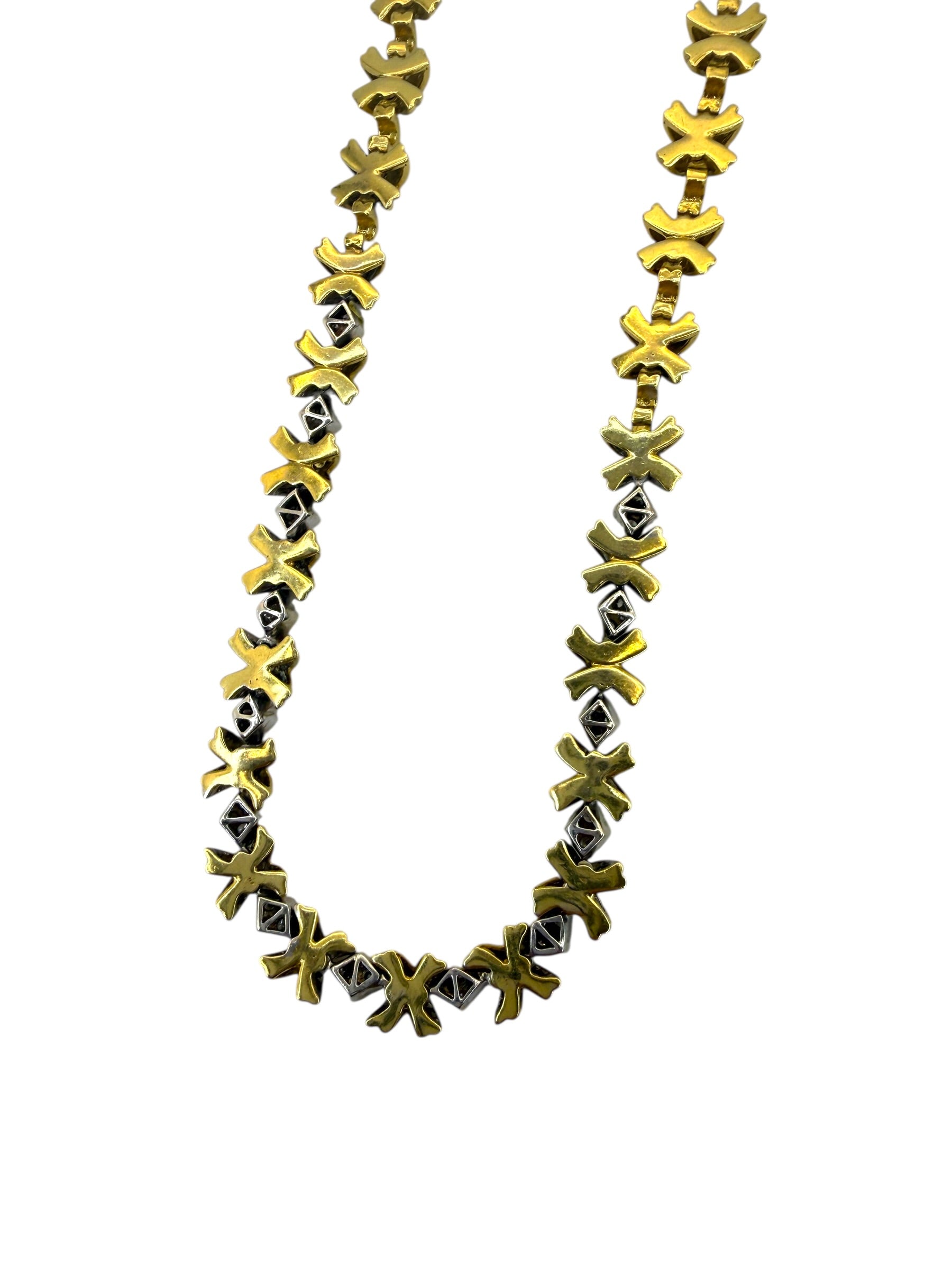 18k Diamond X Collar Necklace