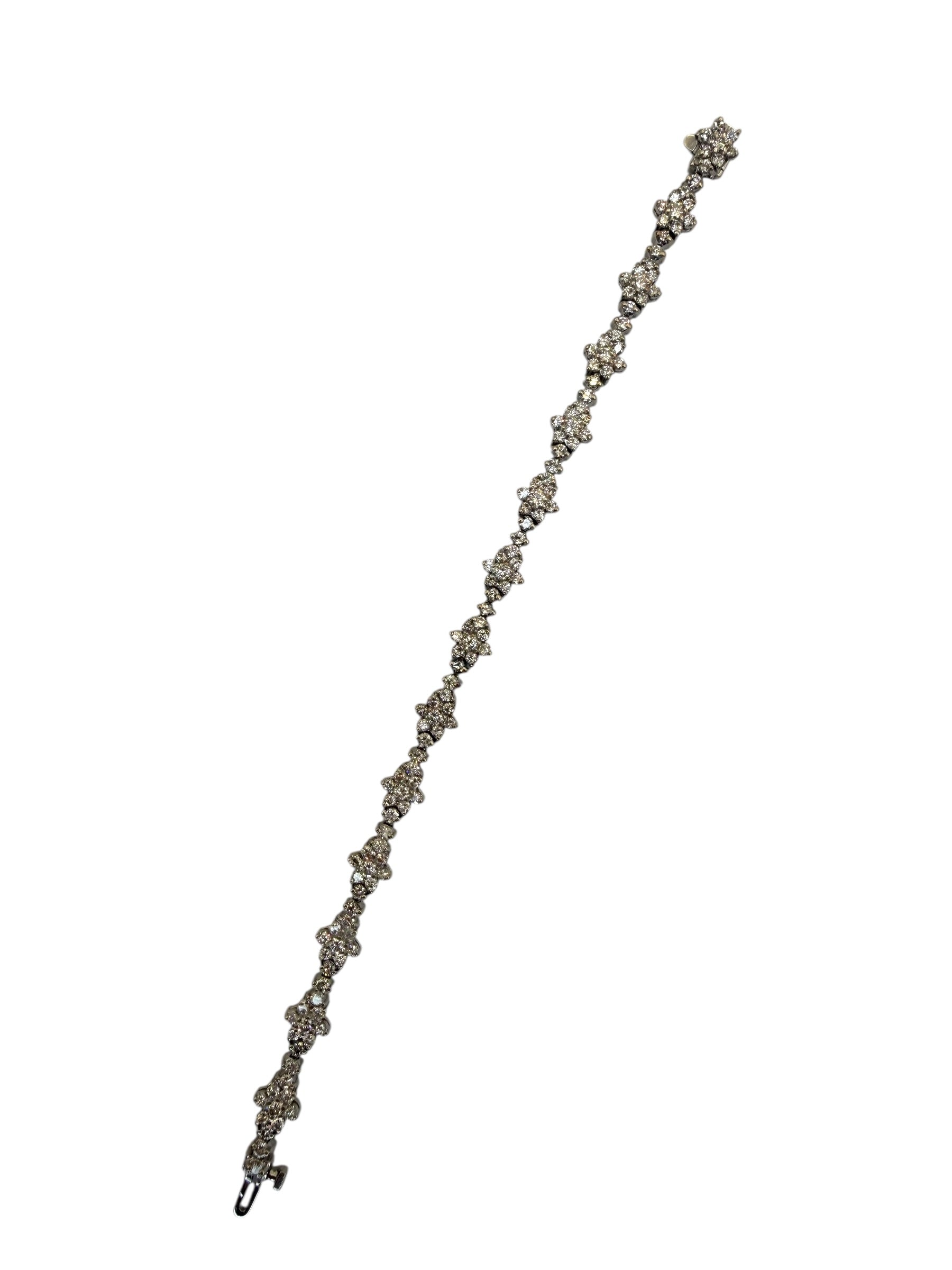 14k Diamond Cluster Bracelet