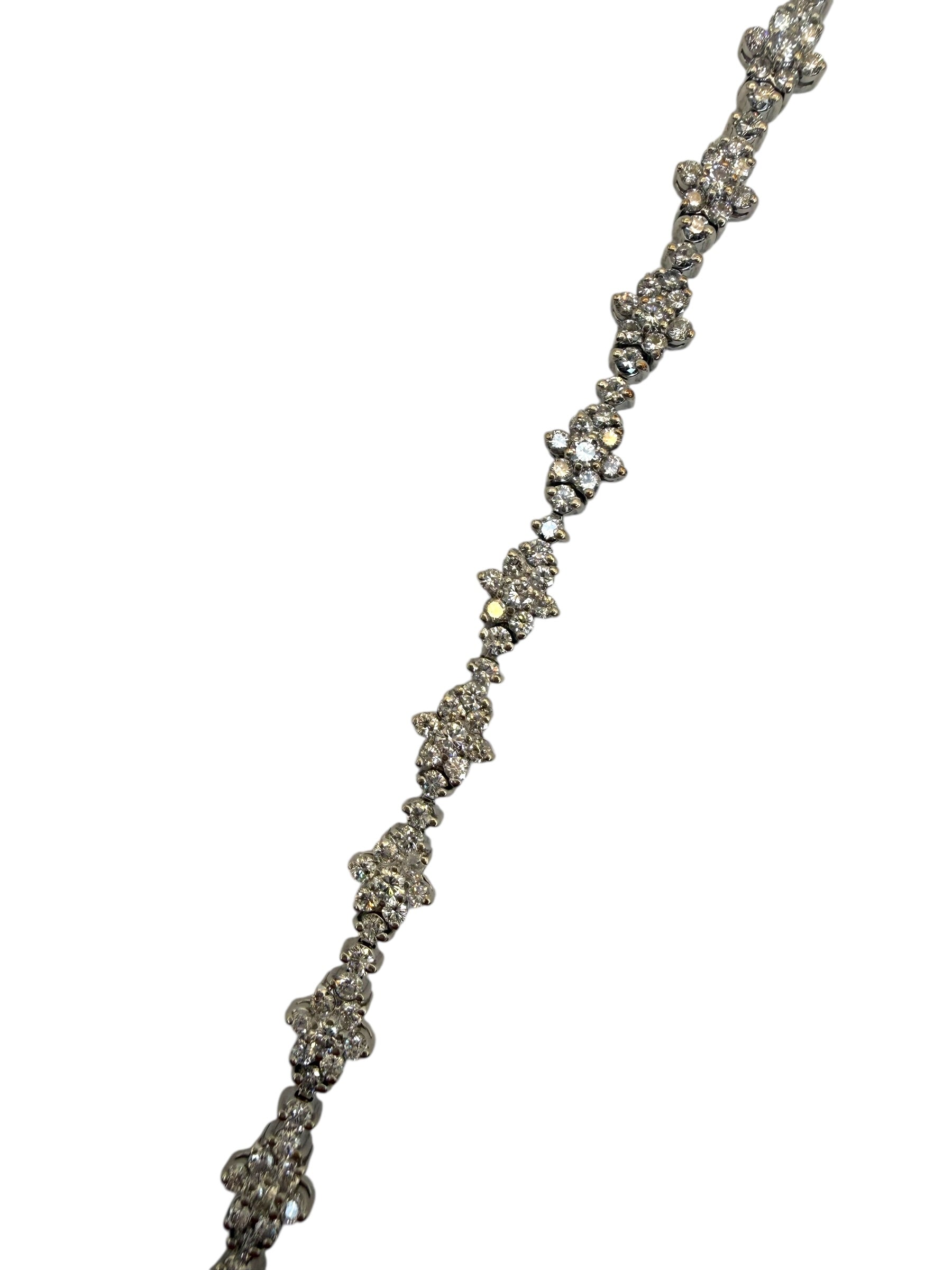 14k Diamond Cluster Bracelet