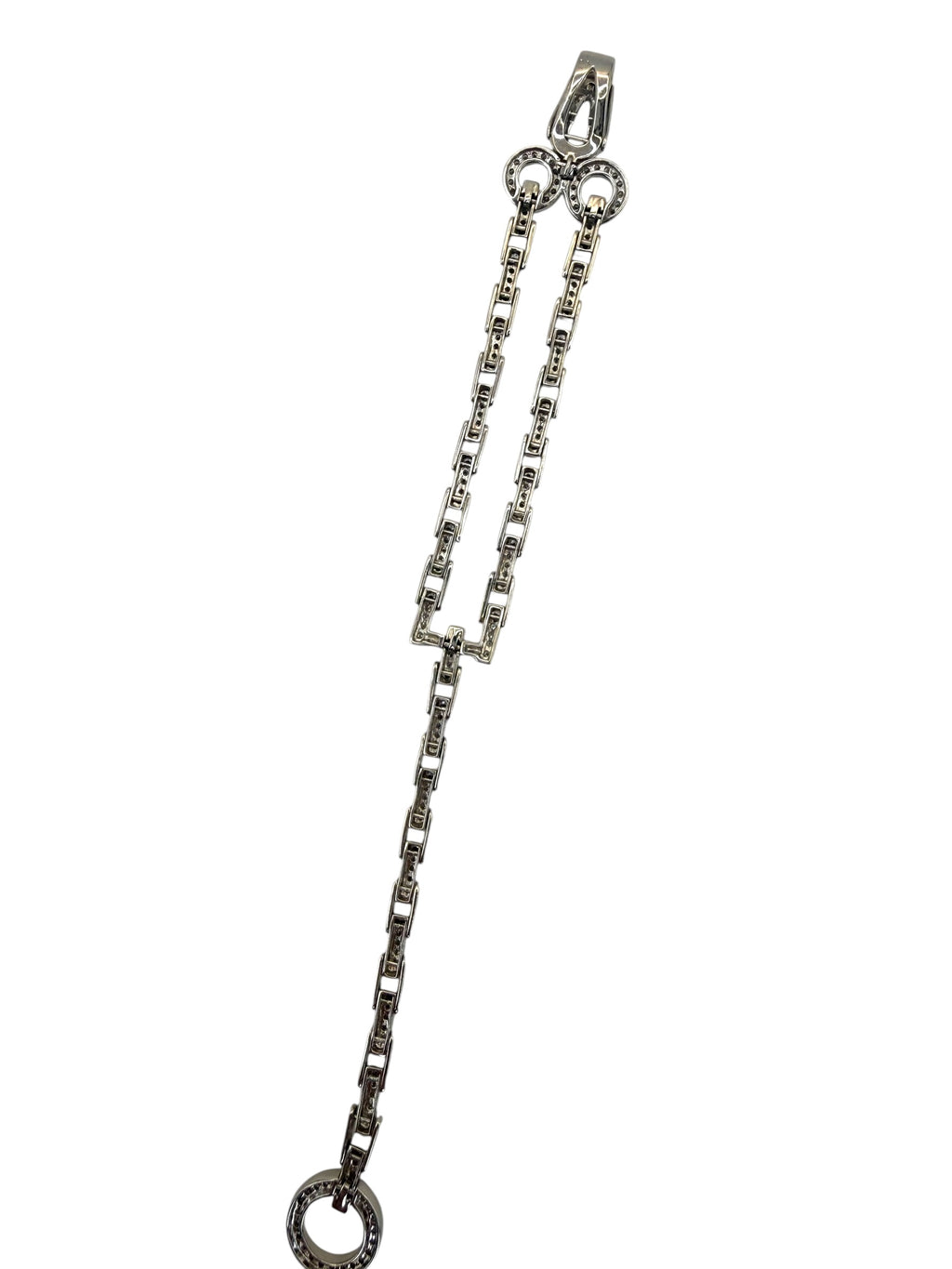 14k Diamond Bar Chain Link Bracelet Hook & Eye Closure