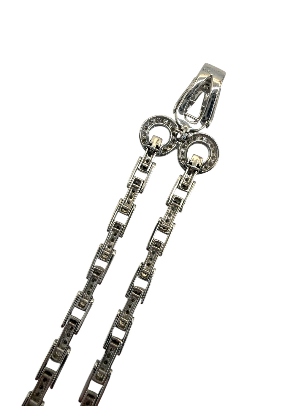 14k Diamond Bar Chain Link Bracelet Hook & Eye Closure