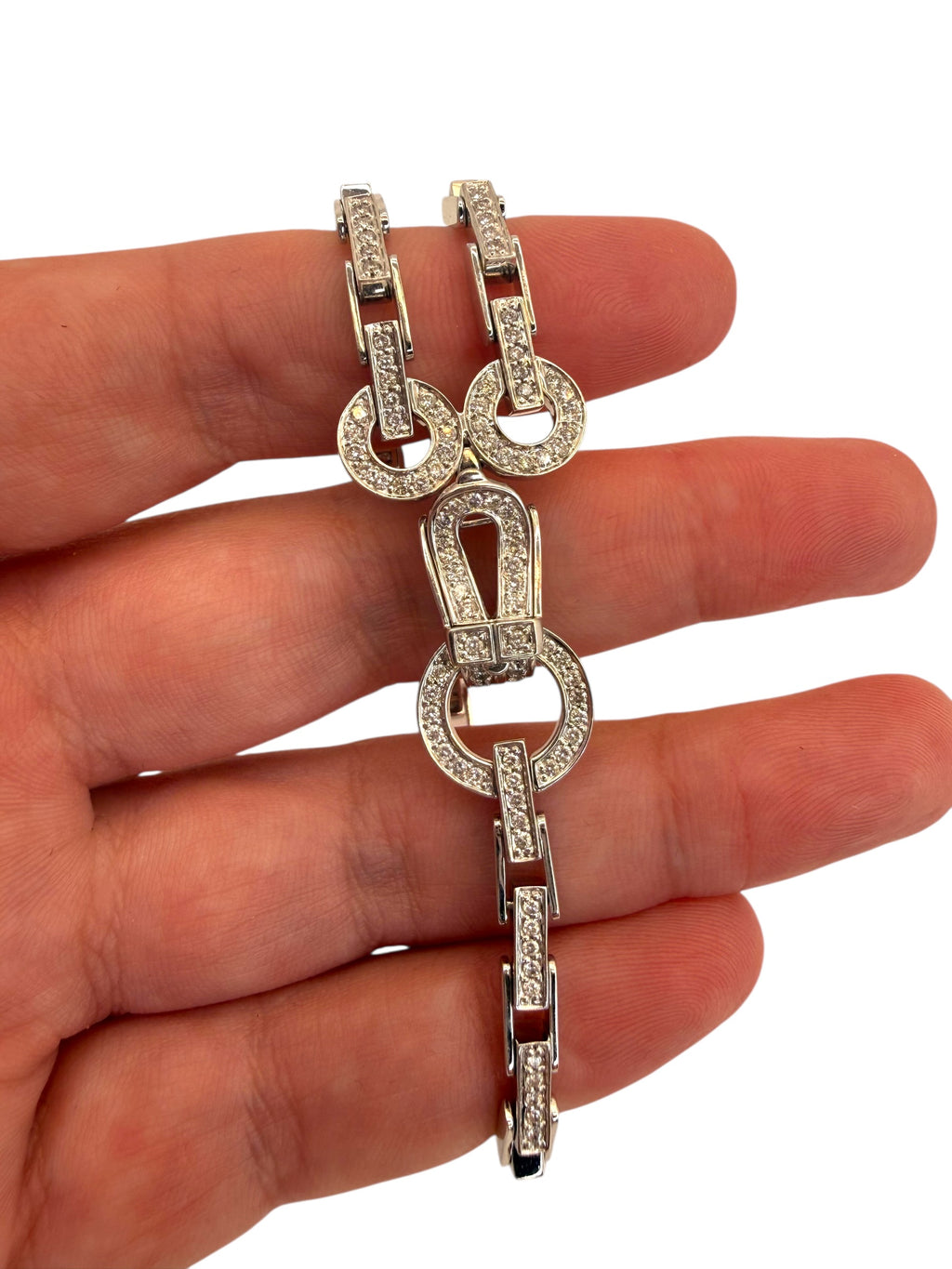 14k Diamond Bar Chain Link Bracelet Hook & Eye Closure