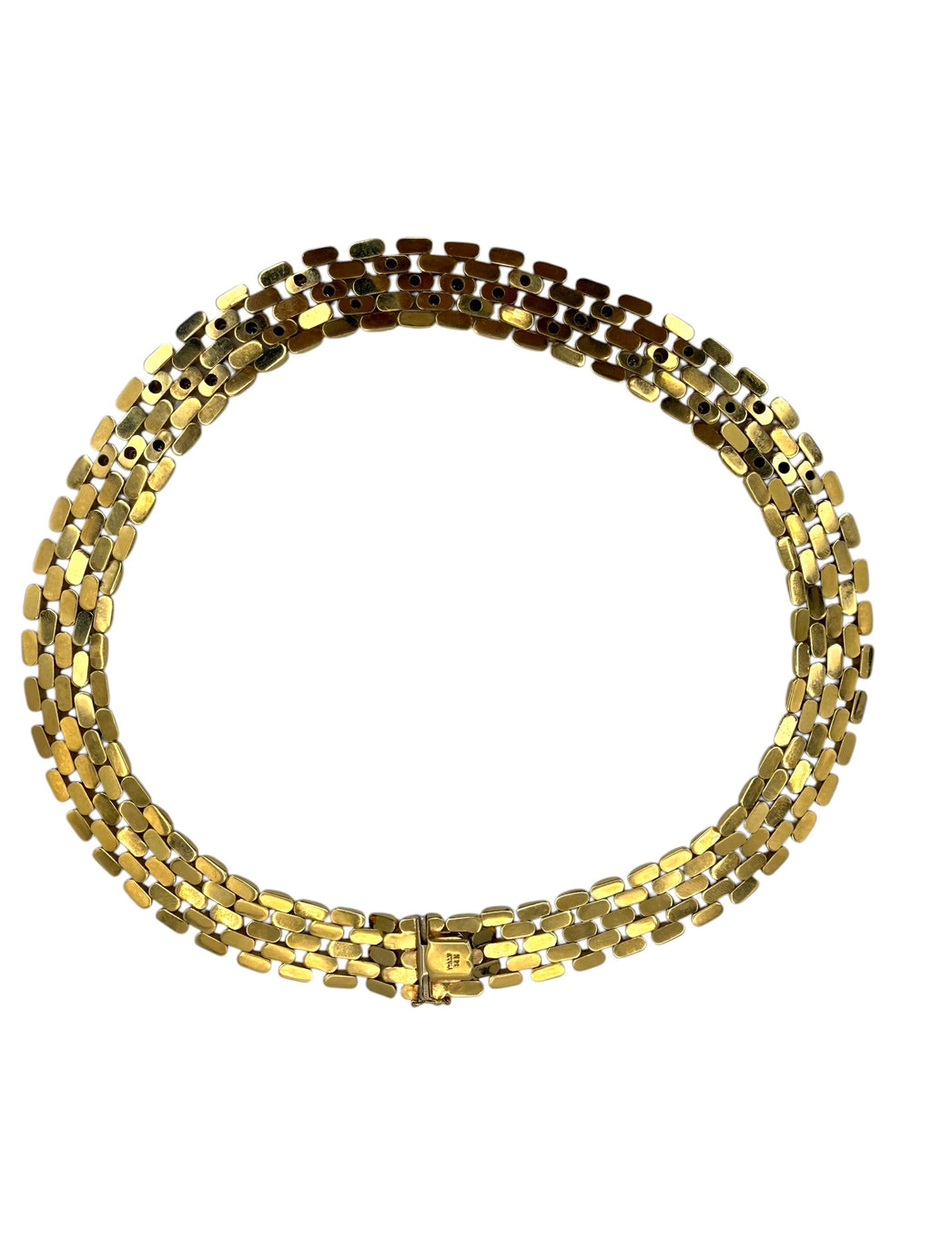 14k Diamond Panther Link Collar Necklace