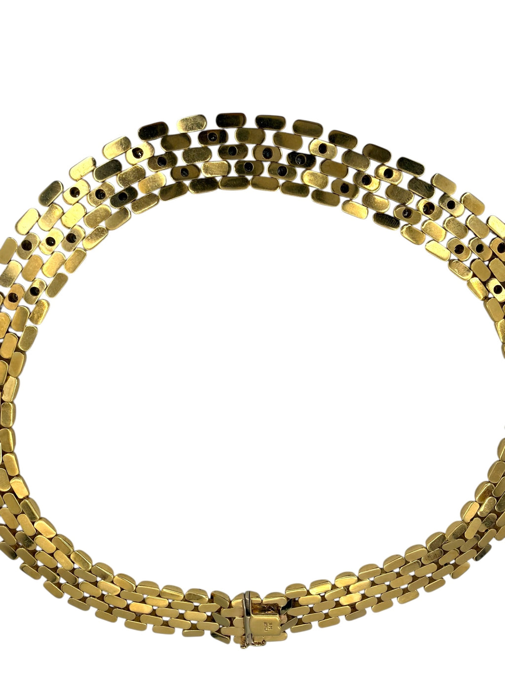 14k Diamond Panther Link Collar Necklace