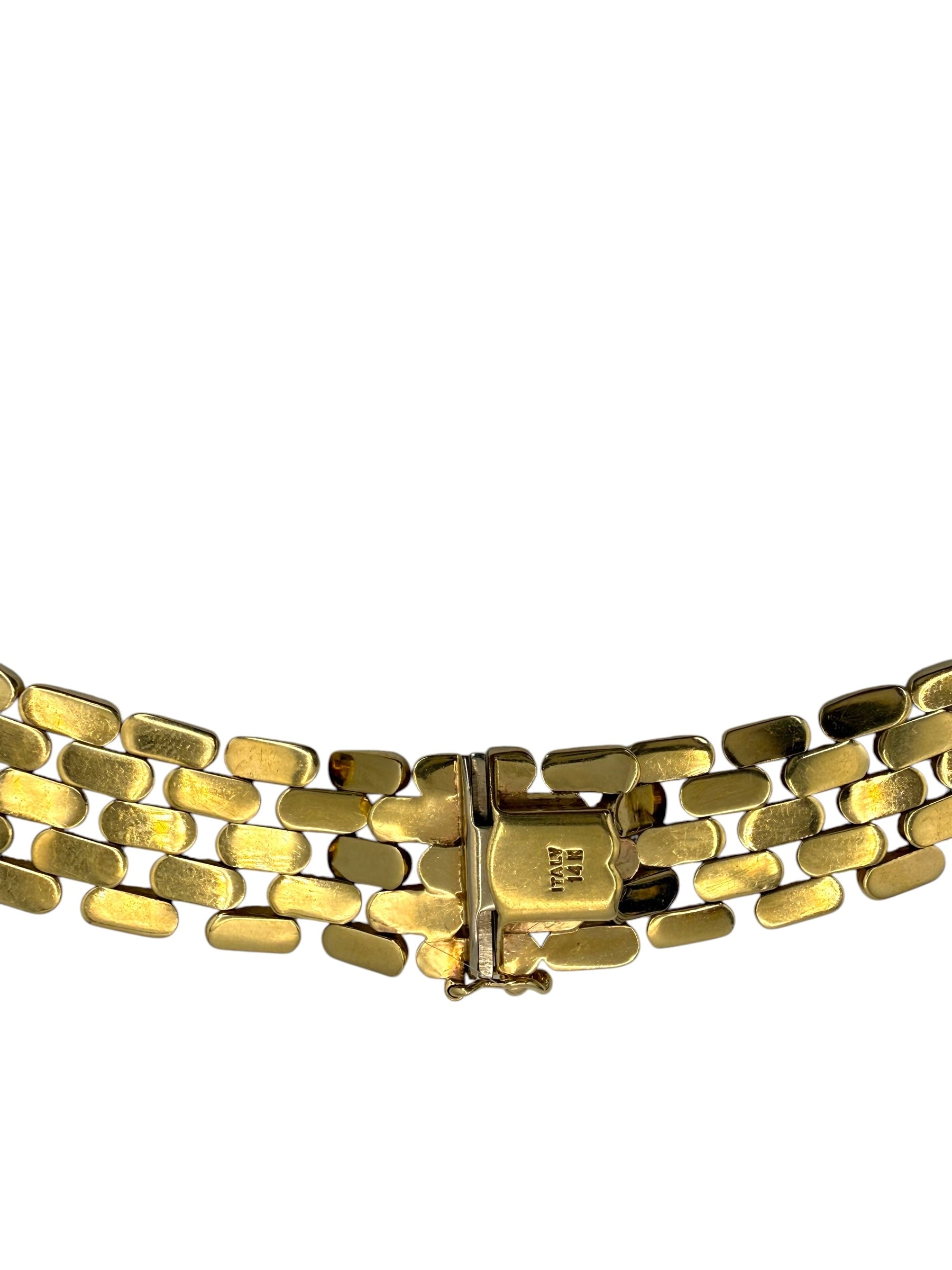 14k Diamond Panther Link Collar Necklace