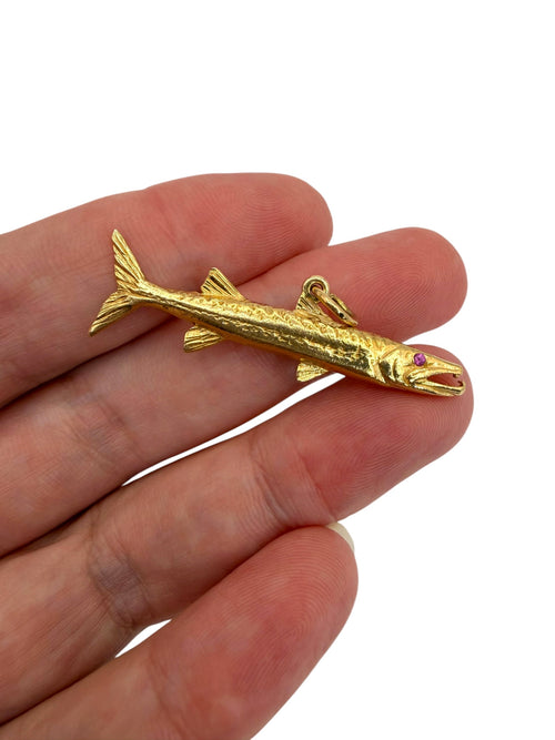14k Barracuda Pendant