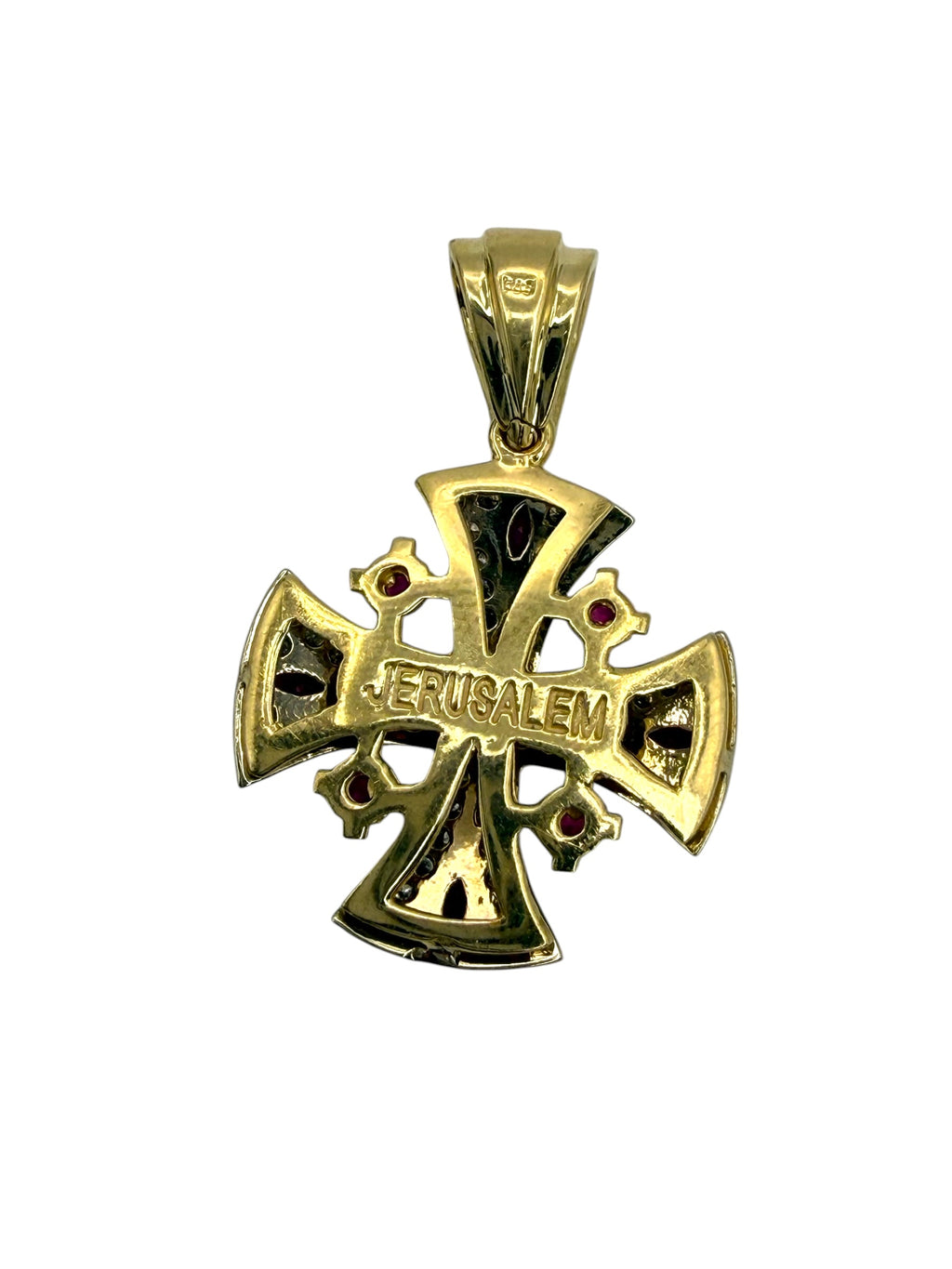 14k Diamond Ruby Cross