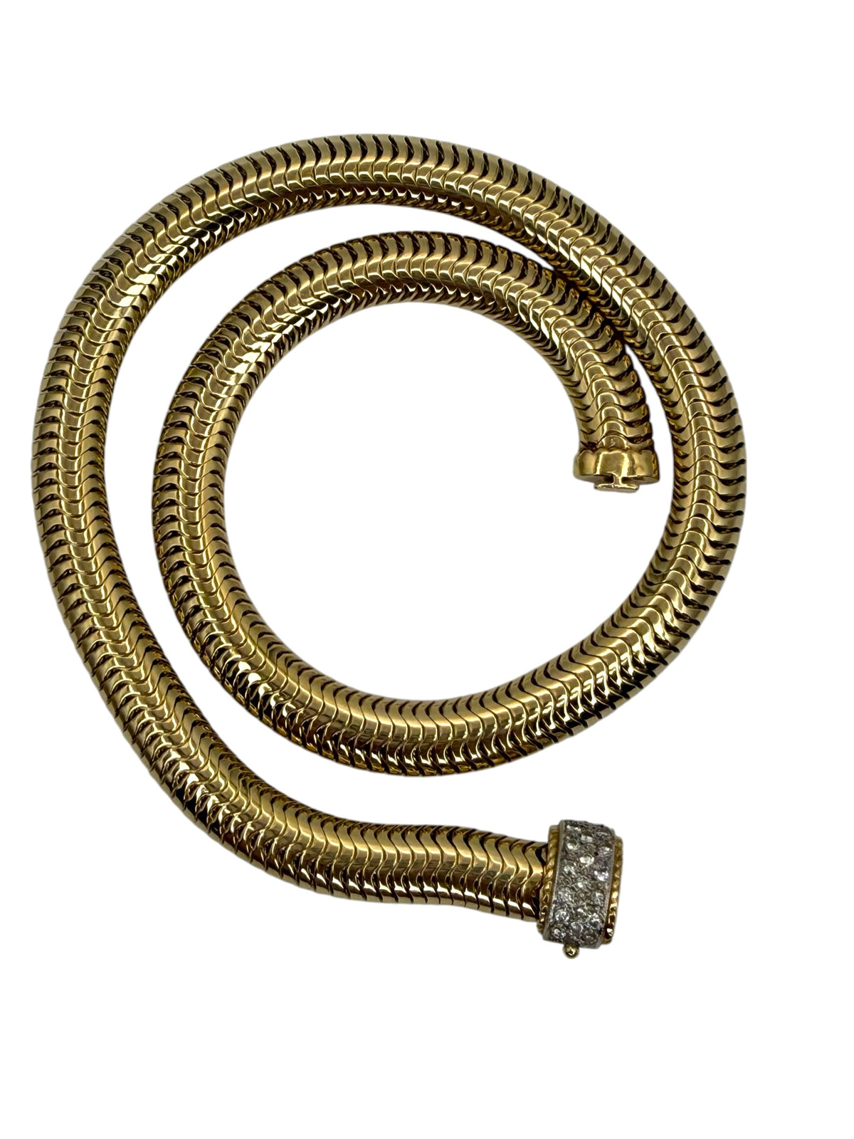 14k Snake Diamond Collar Necklace