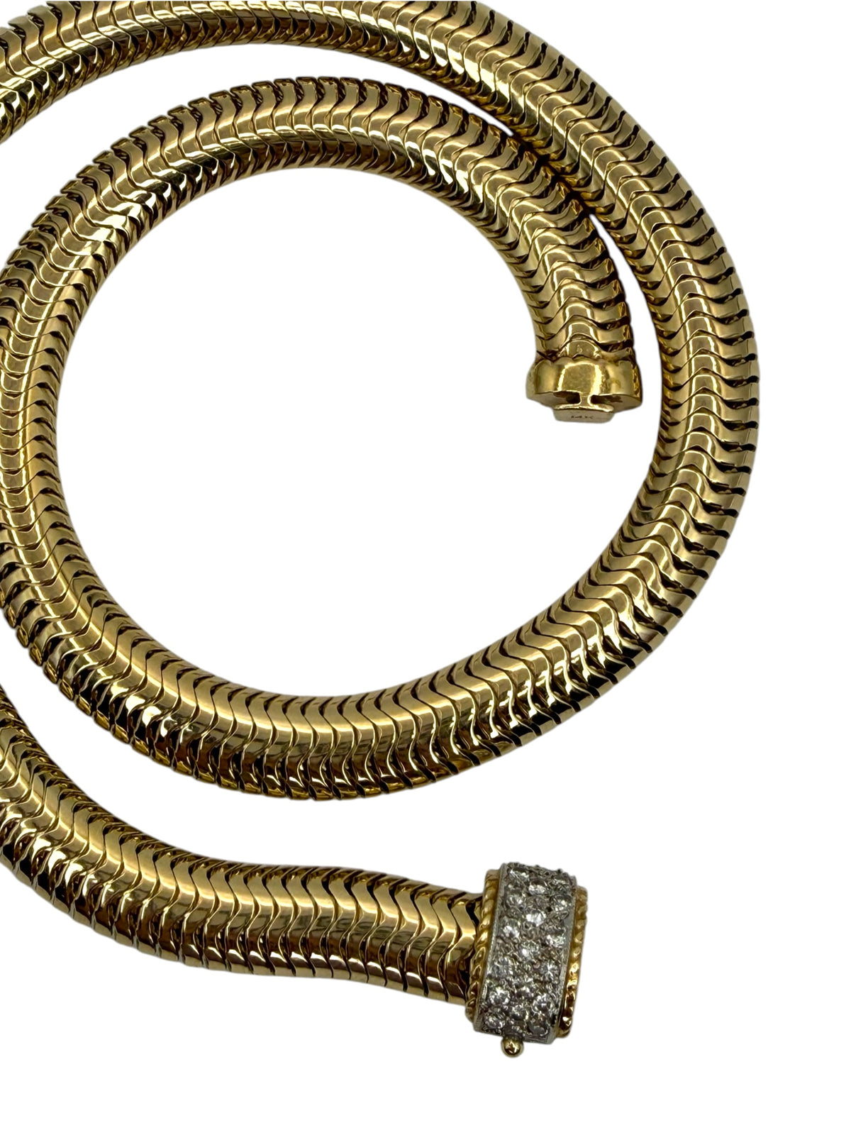 14k Snake Diamond Collar Necklace