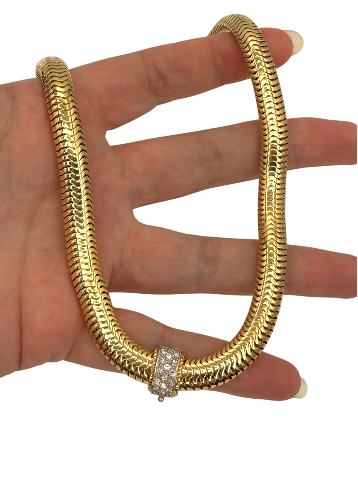 14k Snake Diamond Collar Necklace