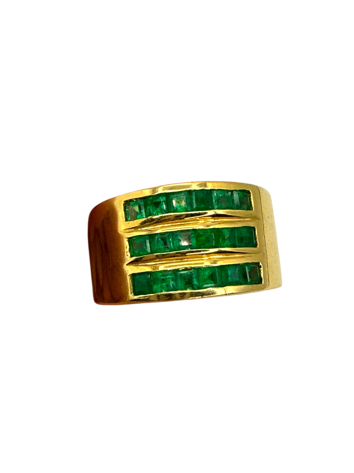 18k Emerald Band Ring