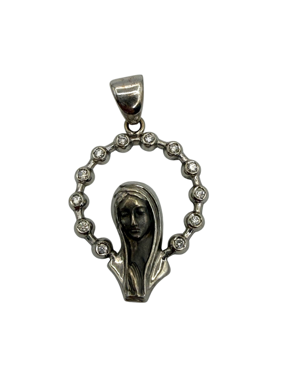 18k Diamond Madonna Pendant