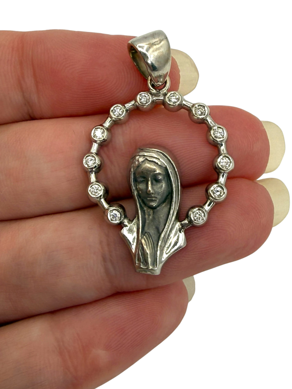 18k Diamond Madonna Pendant
