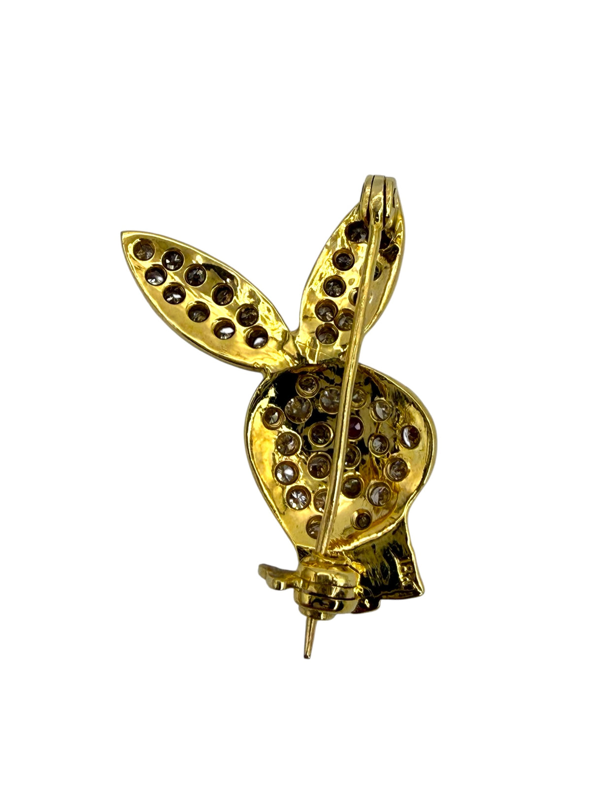 18k Diamond Bunny Head Brooch