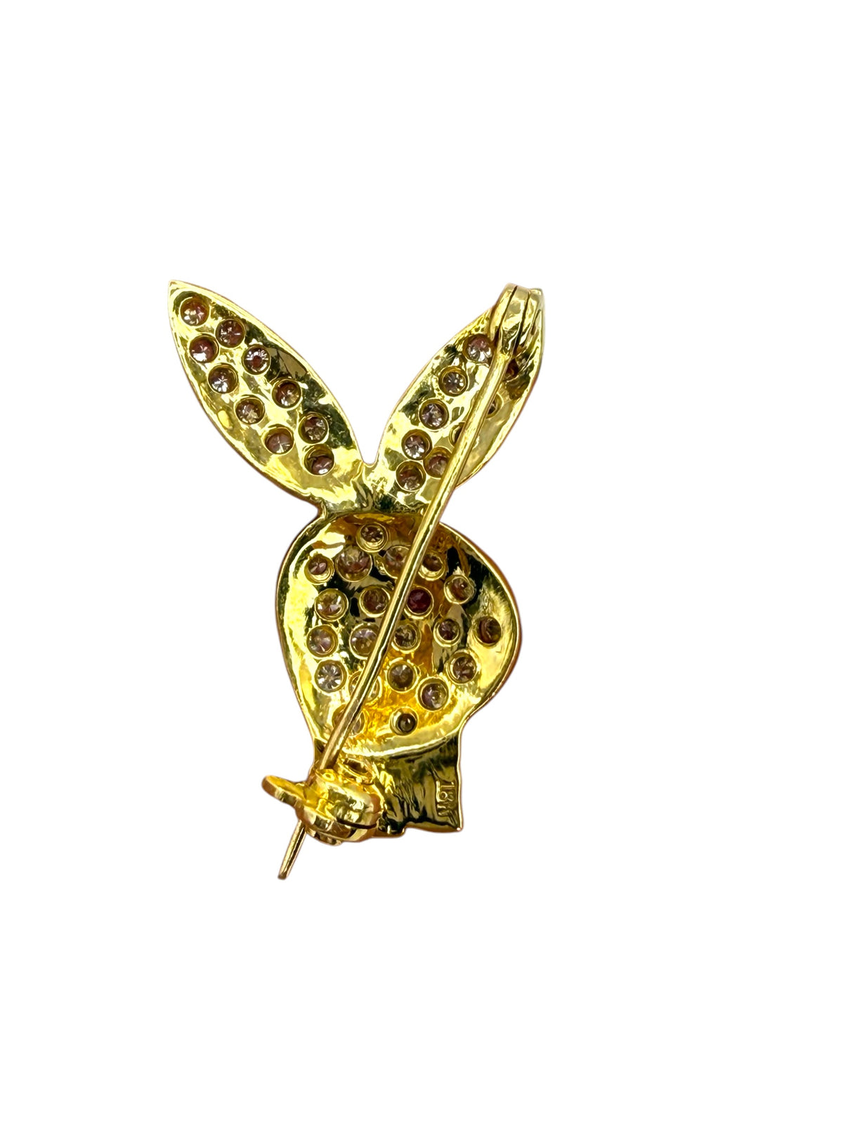 18k Diamond Bunny Head Brooch