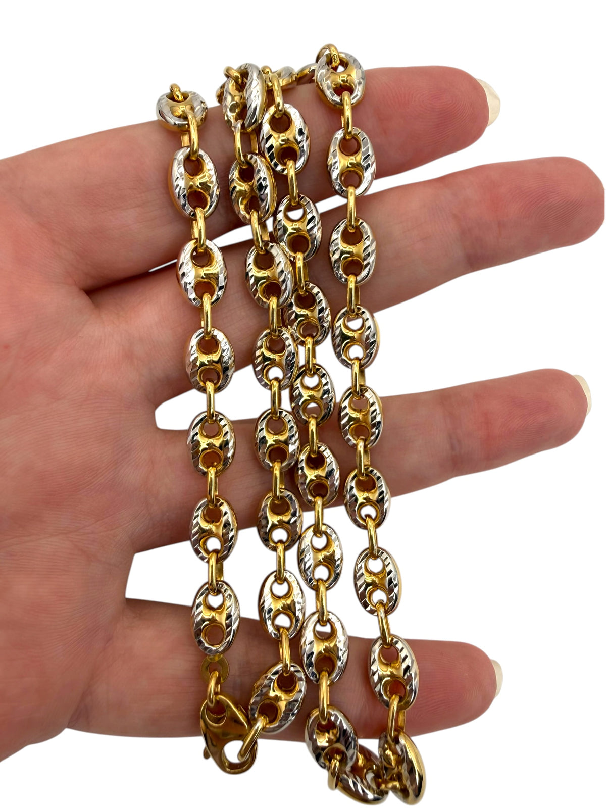 14k Two-tone Mariner Link Chain Necklace