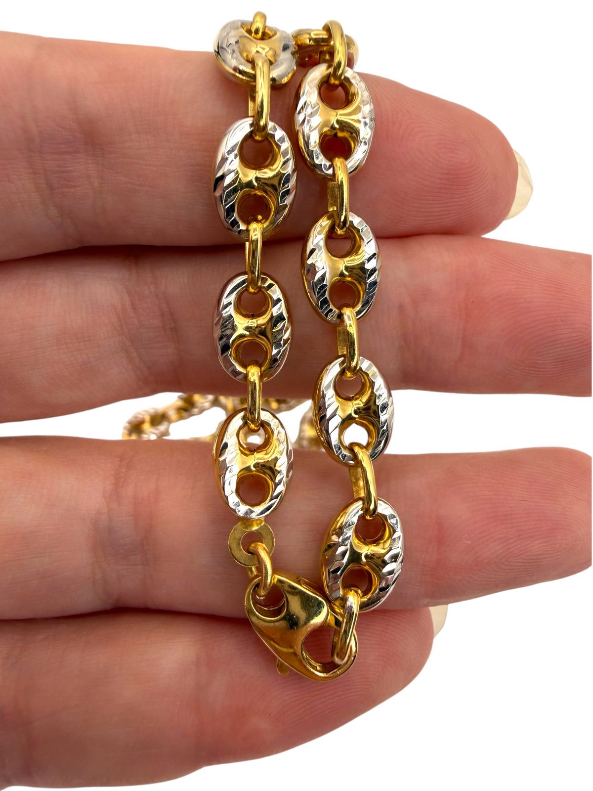 14k Two-tone Mariner Link Chain Necklace