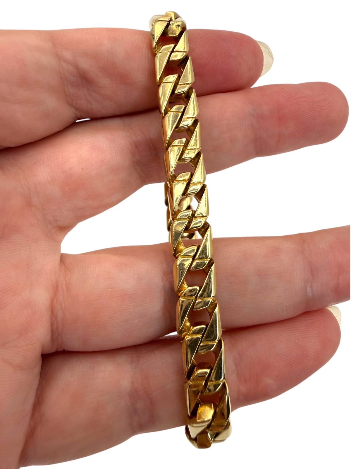 14k Squared Curb Bracelet