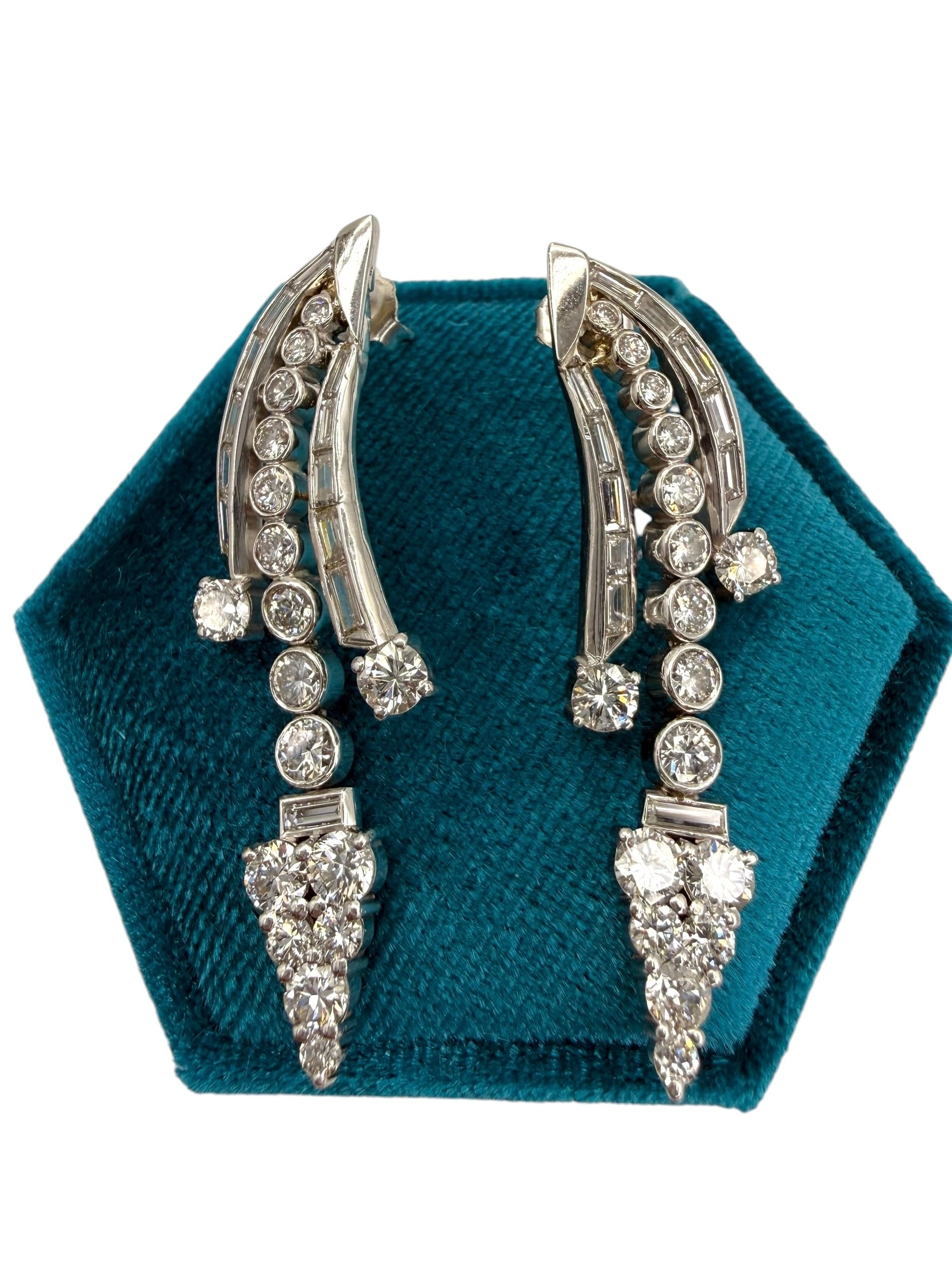 Platinum Diamond Arrow Earrings