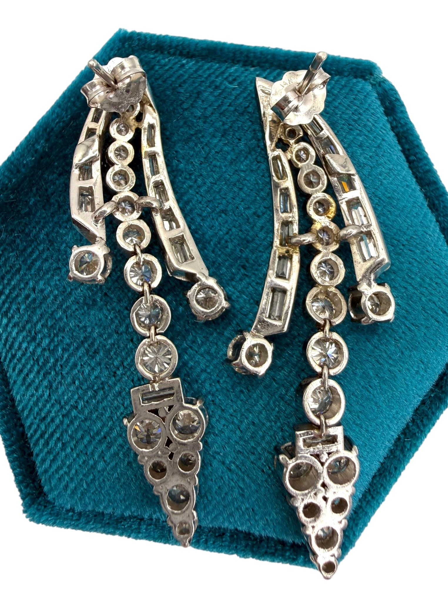 Platinum Diamond Arrow Earrings
