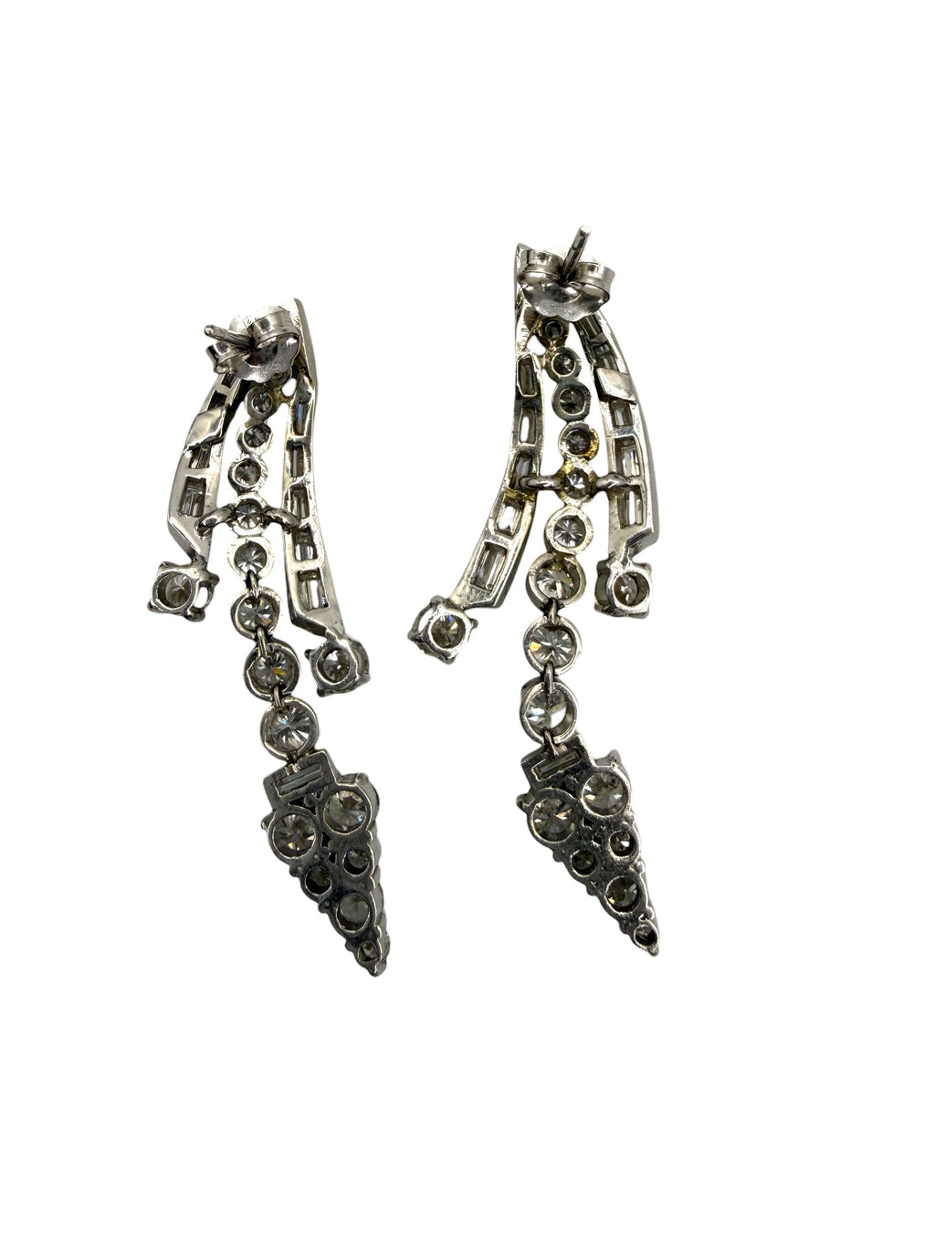 Platinum Diamond Arrow Earrings