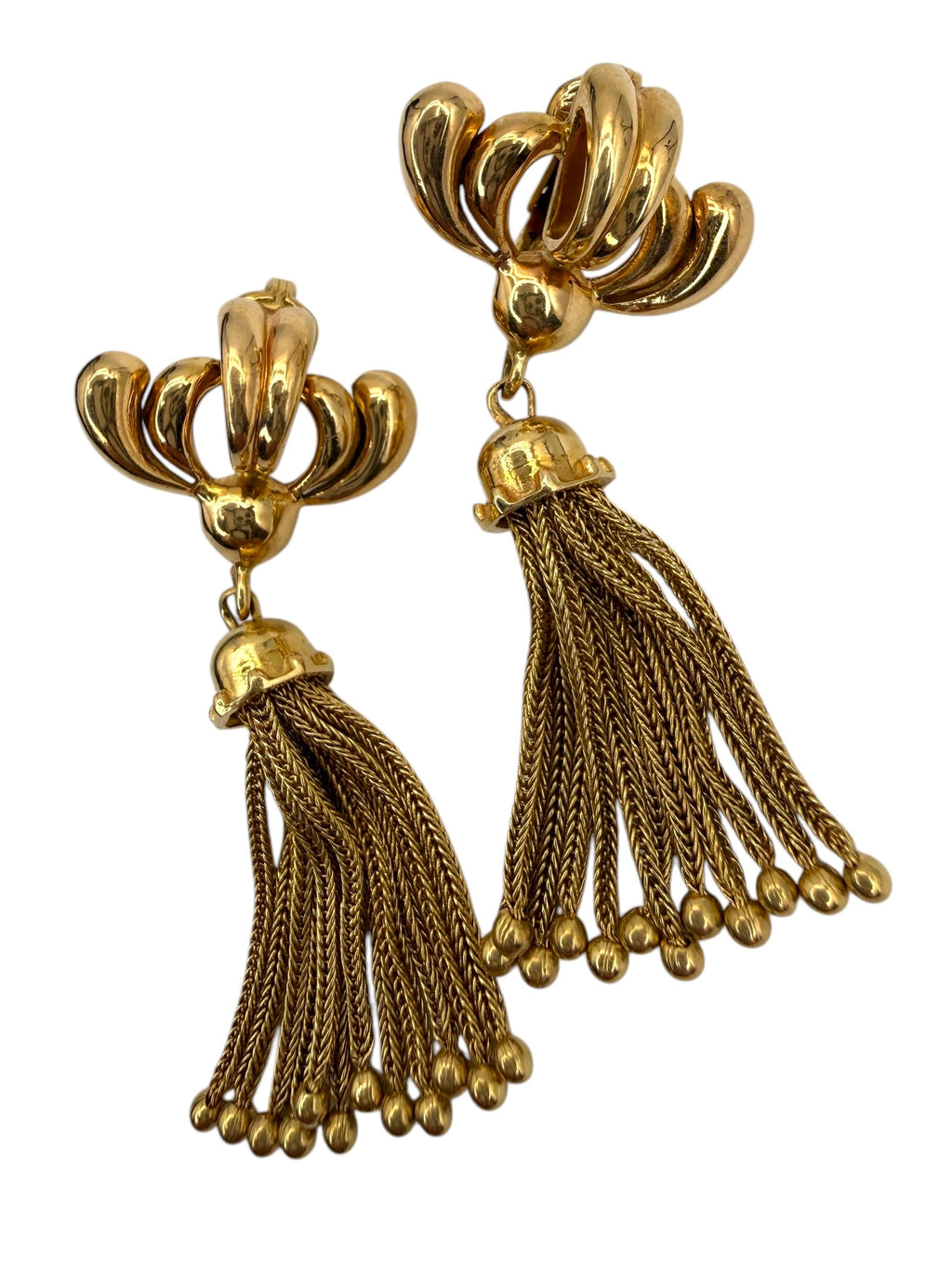 14k Tassel Clip-on Earrings