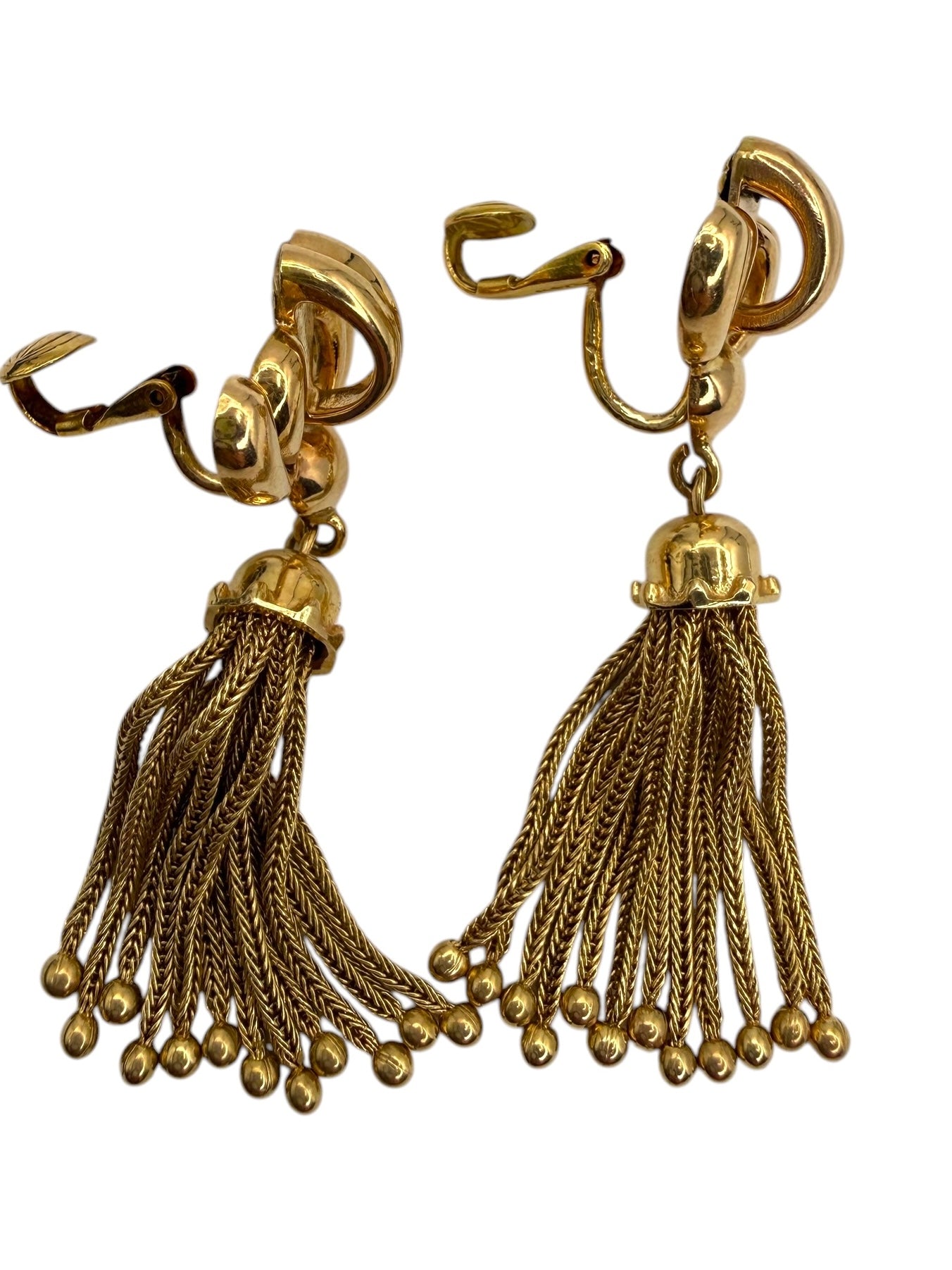 14k Tassel Clip-on Earrings