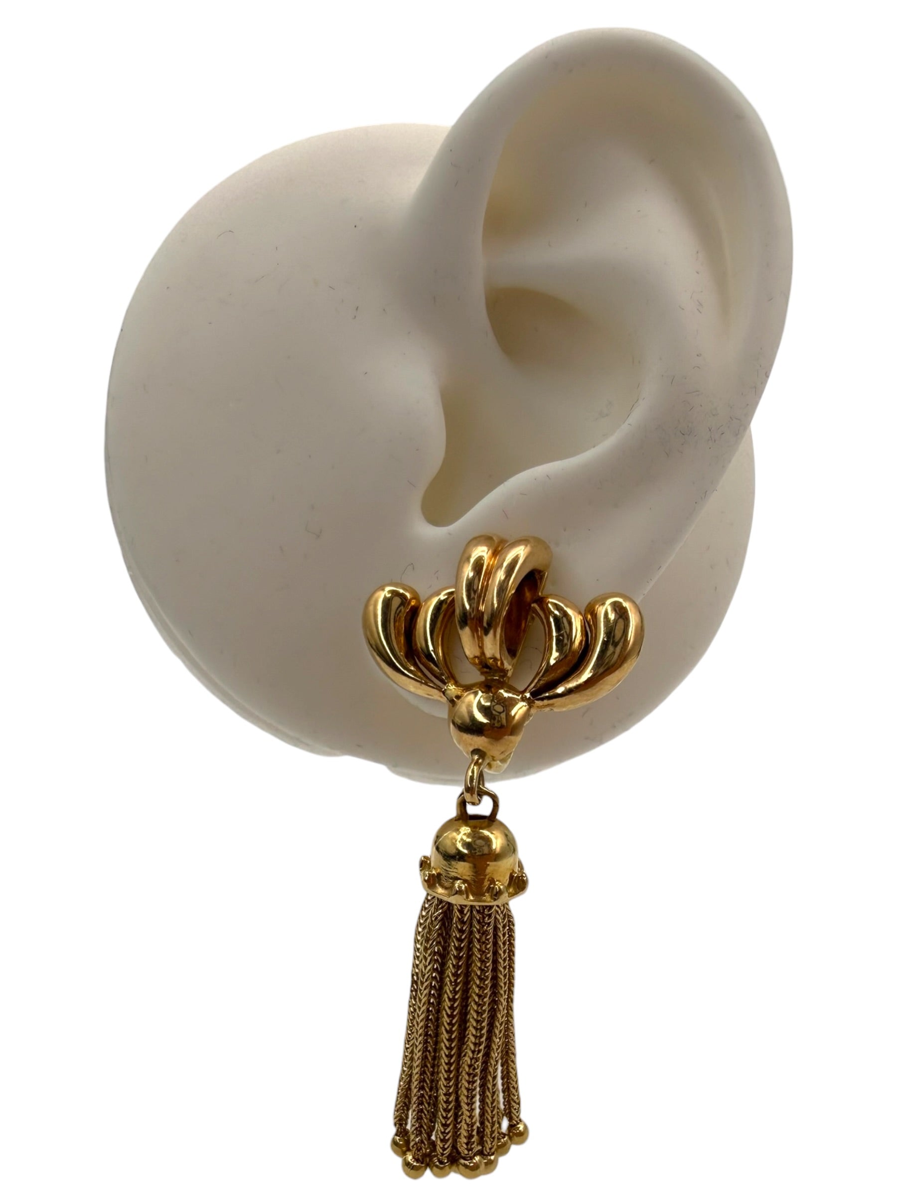 14k Tassel Clip-on Earrings